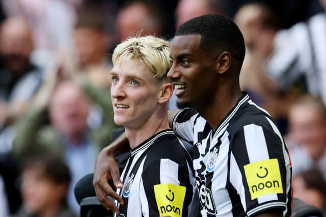 Newcastle United duo Anthony Gordon and Alexander Isak. (Photo by Ian MacNicol/Getty Images)