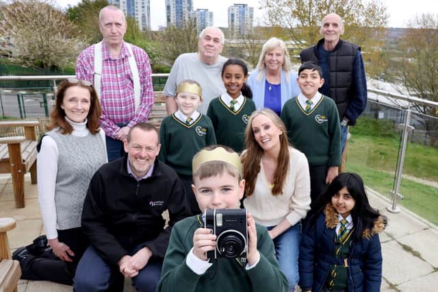 A group of 12 – five pupils from the school, Macda, Daniel, A.J, Alisha and Livinia-Rose, joined residents of Tish Murtha House, Colin Baker, Kevin Bannon, Tom Storey, Susan Storey, Bob Ingham, Joanne Morris and Chris Graham, using a polaroid camera to take images of one another, exploring their interactions.