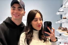 Almiron and his wife Alexia on a trip to London.