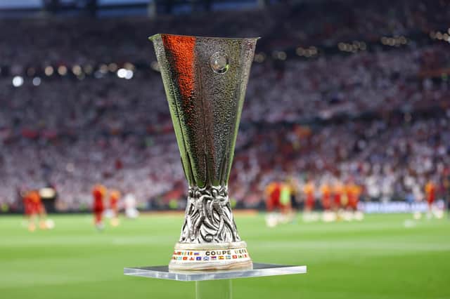 The Europa League trophy - won by Sevilla in Budapest last season