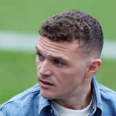 Kieran Trippier of Newcastle United looks on prior to the Premier League match between Newcastle United and Sheffield United at St. James Park on April 27, 2024 in Newcastle upon Tyne, England.