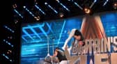 Britain's Got Talent act Serbat Troupe's stunt goes wrong.