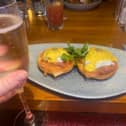 Poached Eggs with Scottish Smoked Salmon and Prosecco at Banyan Newcastle.