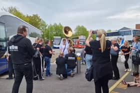 Jaydee Brass Band serenades hen party.