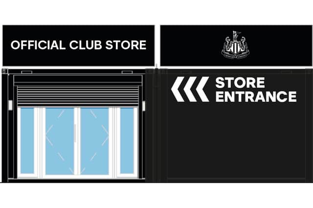 How the temporary club store will look.