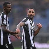 Newcastle United strikers Alexander Isak (left) Callum Wilson (right). (Photo by Stu Forster/Getty Images)