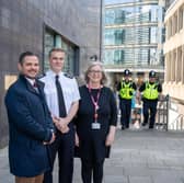 From left: Tariq Albassam of NE1, Chief Superintendent Barrie Joisce, of Northumbria Police, and Cllr Paula Maines, Cabinet member for a Resilient City at Newcastle City Council. Photo: Northumbria Police.