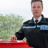 Chief Superintendent Joanne Park-Simmons, Northumbria Police’s knife crime lead, with one of the surrender bins which will be located at a number of stations across the Force area as part of Operation Sceptre week.