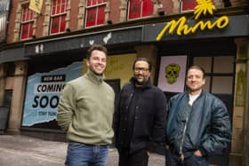 The Market Shaker Group have acquired two Newcastle city centres. From left: Rob Clarkson, of Market Shaker Group, Alok Loomba, of Sintons, and Tom Byron, of Market Shaker Group, outside Mimo. Photo: Other 3rd Party.