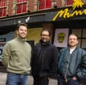 The Market Shaker Group have acquired two Newcastle city centres. From left: Rob Clarkson, of Market Shaker Group, Alok Loomba, of Sintons, and Tom Byron, of Market Shaker Group, outside Mimo. Photo: Other 3rd Party.