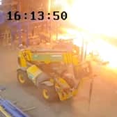 CCTV captures the electrical explosion at New Earth Solutions, a waste company that has been fined over £200,000 after a worker suffered burns to his body and face.  