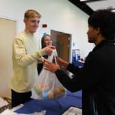Anthony Gordon visits Newcastle United Foundation Foodbank