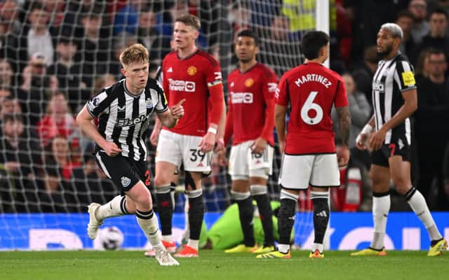 Newcastle United left-back Lewis Hall. (Photo by Stu Forster/Getty Images)