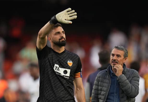 Newcastle United have been linked with a move for Valencia goalkeeper Giorgi Mamardashvili. (Photo by Alex Caparros/Getty Images)