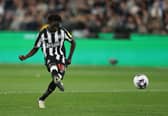 Garang Kuol of Newcastle United FC takes a penalty during the exhibition match between Tottenham Hotspur FC and Newcastle United FC at Melbourne Cricket Ground on May 22, 2024 in Melbourne, Australia. (Photo by Robert Cianflone/Getty Images)