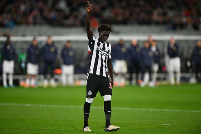 Newcastle United winger Garang Kuol. (Photo by Morgan Hancock/Getty Images)