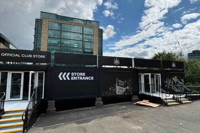 Newcastle United's temporary club store is beginning to take shape.