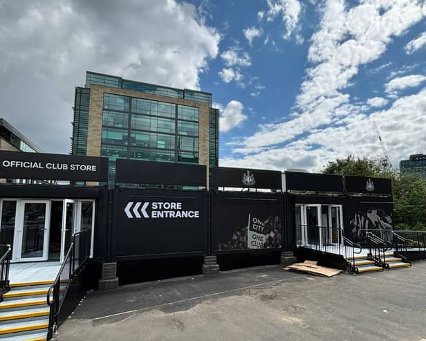 Newcastle United's temporary club store is beginning to take shape.