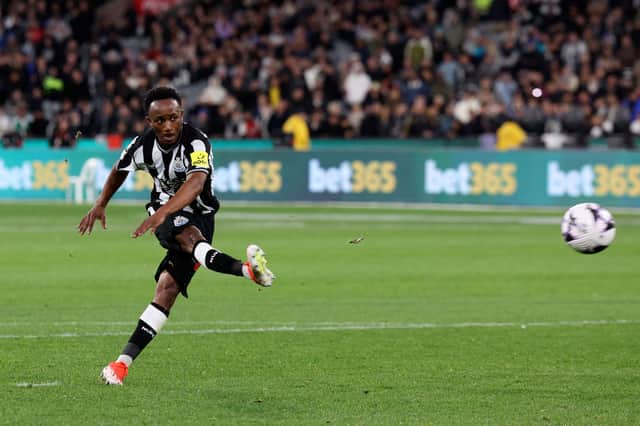 Amadou Diallo has confirmed he is leaving Newcastle United. (Photo by MARTIN KEEP/AFP via Getty Images)