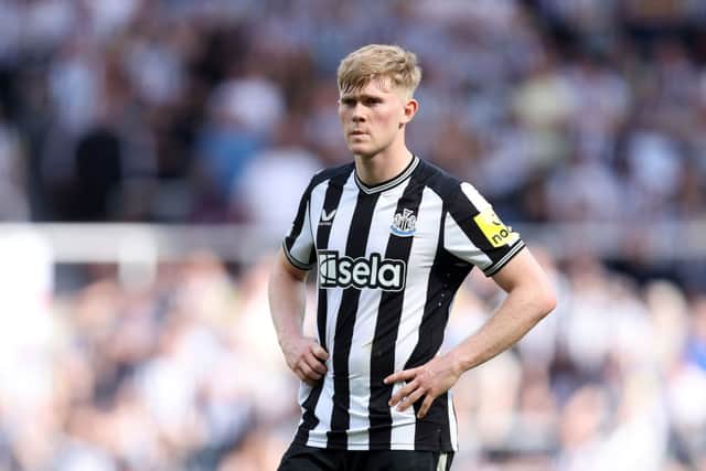 Newcastle United left-back Lewis Hall. (Photo by George Wood/Getty Images)