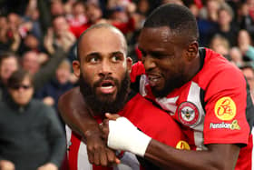 Brentford forward Bryan Mbeumo is admired by Newcastle United and Liverpool.(Photo by Tom Dulat/Getty Images)