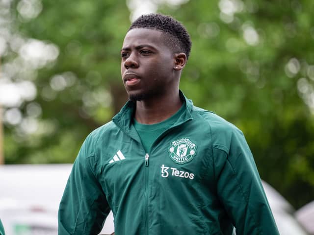 Manchester United player Omari Forson. (Photo by Ash Donelon/Manchester United via Getty Images)