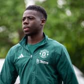 Manchester United player Omari Forson. (Photo by Ash Donelon/Manchester United via Getty Images)