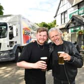 Statman Dave and Jimmy Bullard promote free pints at Greene King pubs to mark the start of Euro 2024 Picture: Greene King 