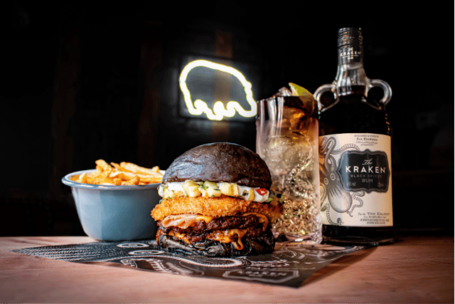 Fat Hippo has teamed up with Kraken Rum to launch a 'rum infused' limited edition burger.