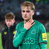 Lucas De Bolle of Newcastle United FC looks dejected after losing the exhibition match between A-League All Stars Men and Newcastle United FC at Marvel Stadium on May 24, 2024 in Melbourne, Australia. (Photo by Quinn Rooney/Getty Images)