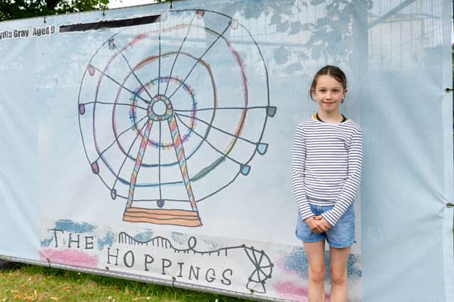 Lydia and her Hoppings artwork.