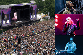 (Top to bottom) Liam Gallagher, Shirley Manson and Calvin Harris are among the names heading to Glasgow Green for TRNSMT 2024 - but who is set clashing this year with who? (Credit: Getty Images)
