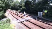 A photoshoot on the railway line.