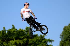 Kieran Reilly competes in the mens final during the BMX Freestyle World Cup in December 2022