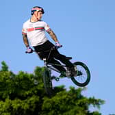 Kieran Reilly competes in the mens final during the BMX Freestyle World Cup in December 2022