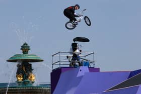 Kieran Reilly competes in the BMX event in the 2024 Paris Olympics. He went on to finish second and pick up a silver medal. 