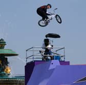 Kieran Reilly competes in the BMX event in the 2024 Paris Olympics. He went on to finish second and pick up a silver medal. 