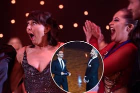 Contestants from Dance Floor Heroes, and inset: Ian Waite and Vincent Simone hosting the charity event at Blackpool Winter Gardens.