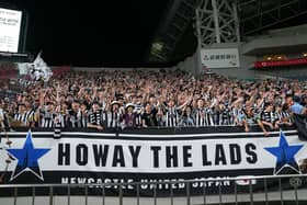  Fans of Newcastle United cheer during the J.LEAGUE International Series 2024 powered by docomo match between Urawa Red Diamonds and Newcastle United at Saitama Stadium on July 31, 2024 in Saitama, Japan. (Photo by Masashi Hara/Getty Images)