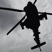 A fearsome Apache gunship was filmed on a low pass over Grindleford.