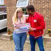 Christina can’t believe amount on cheque presented by ambassador Danyl Johnson