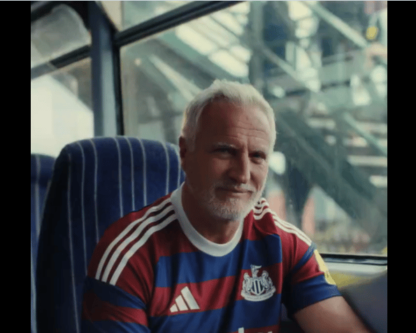 Newcastle United legend David Ginola pictured in new Adidas away kit. (Photo credit: NUFC)