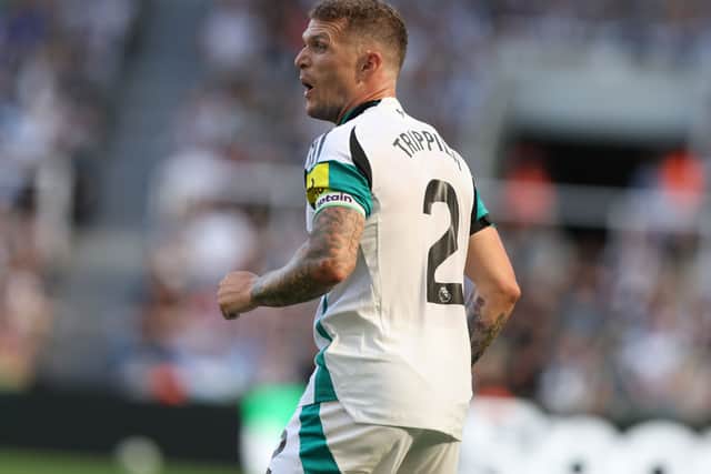 NEWCASTLE UPON TYNE, ENGLAND - AUGUST 10: Kieran Trippier of Newcastle United  during the Pre-Season Friendly between Newcastle United and Stade Brestois  at St James' Park on August 10, 2024 in Newcastle upon Tyne, England. (Photo by Nigel Roddis/Getty Images)