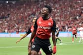 Edmond Tapsoba of Bayer 04 Leverkusen.. (Photo by Christof Koepsel/Getty Images)