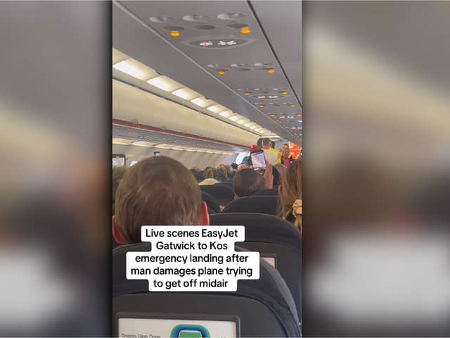 Man taken off plane after ‘trying to storm cockpit at 30,000ft’.