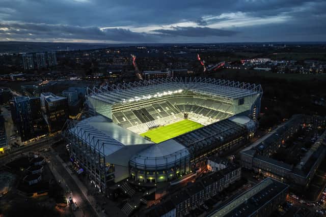 An aerial shot of St James' Park, the home of Newcastle United