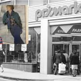 First Primark store in Britain and an advert for it (R). Photo: Primark