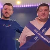 A former secret eater celebrated his 12 stone weight loss with a CARDBOARD CUT OUT showing his former XXXXL frame.