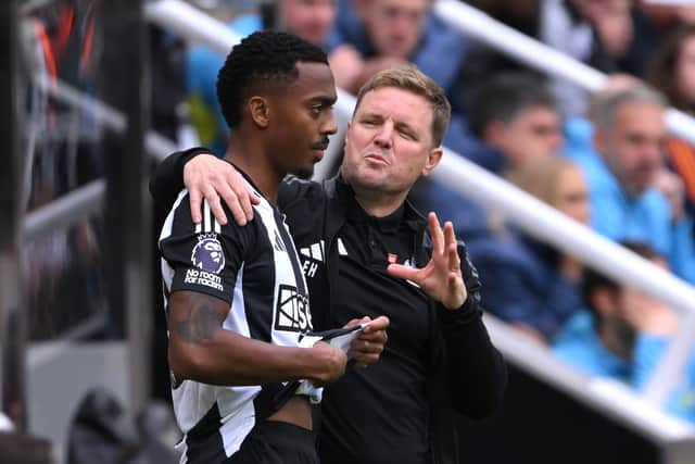 Joe Willock with boss Eddie Howe.