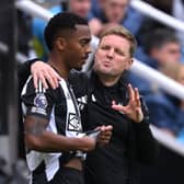 Joe Willock with boss Eddie Howe.